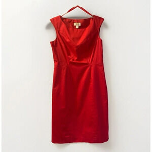 Talbots Dress Womens 1 0 Petite Sheath Red Sleeveless Party, Career Zip Up